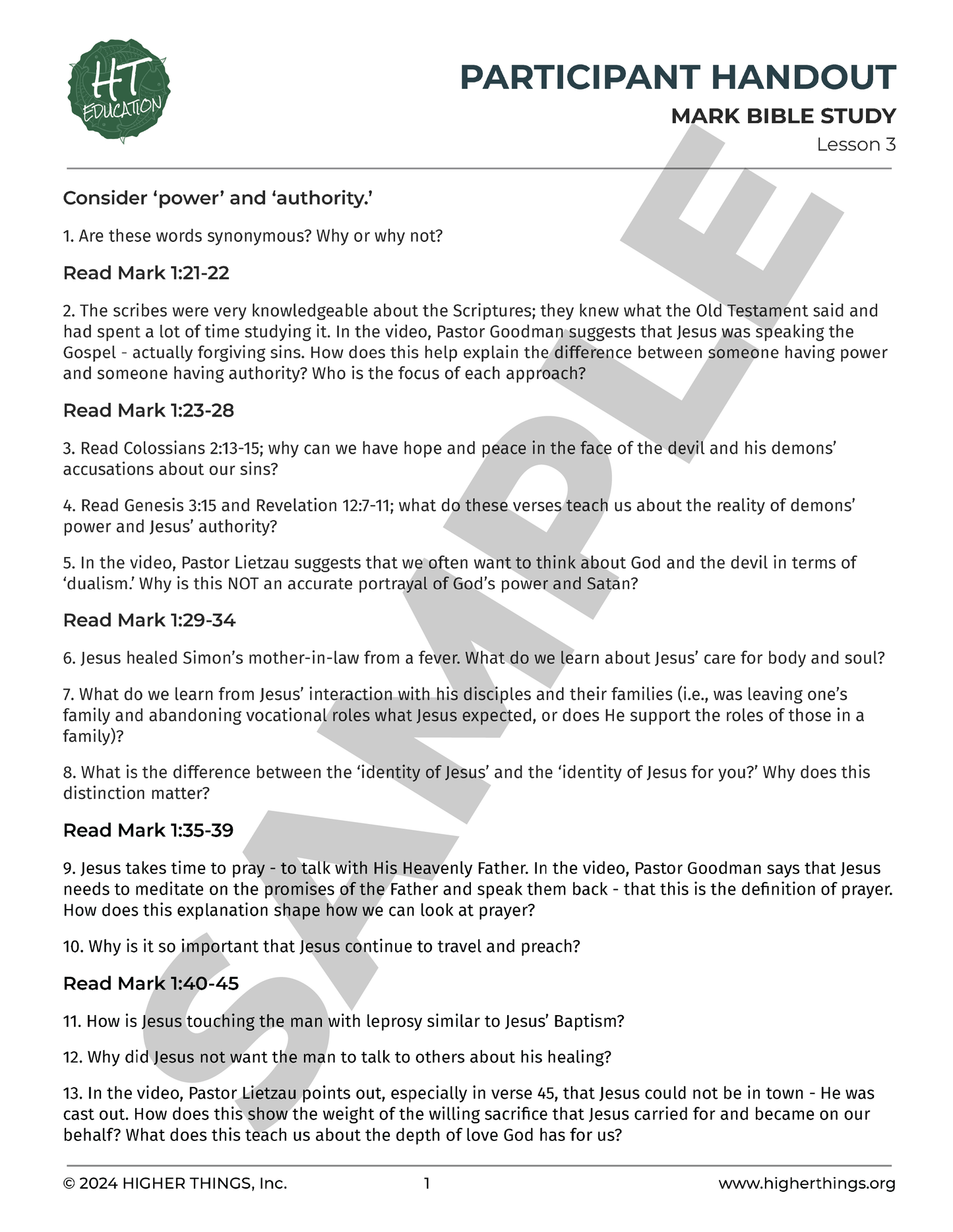 2024-2025 Young Adult and College Bible Study Weekly Subscription