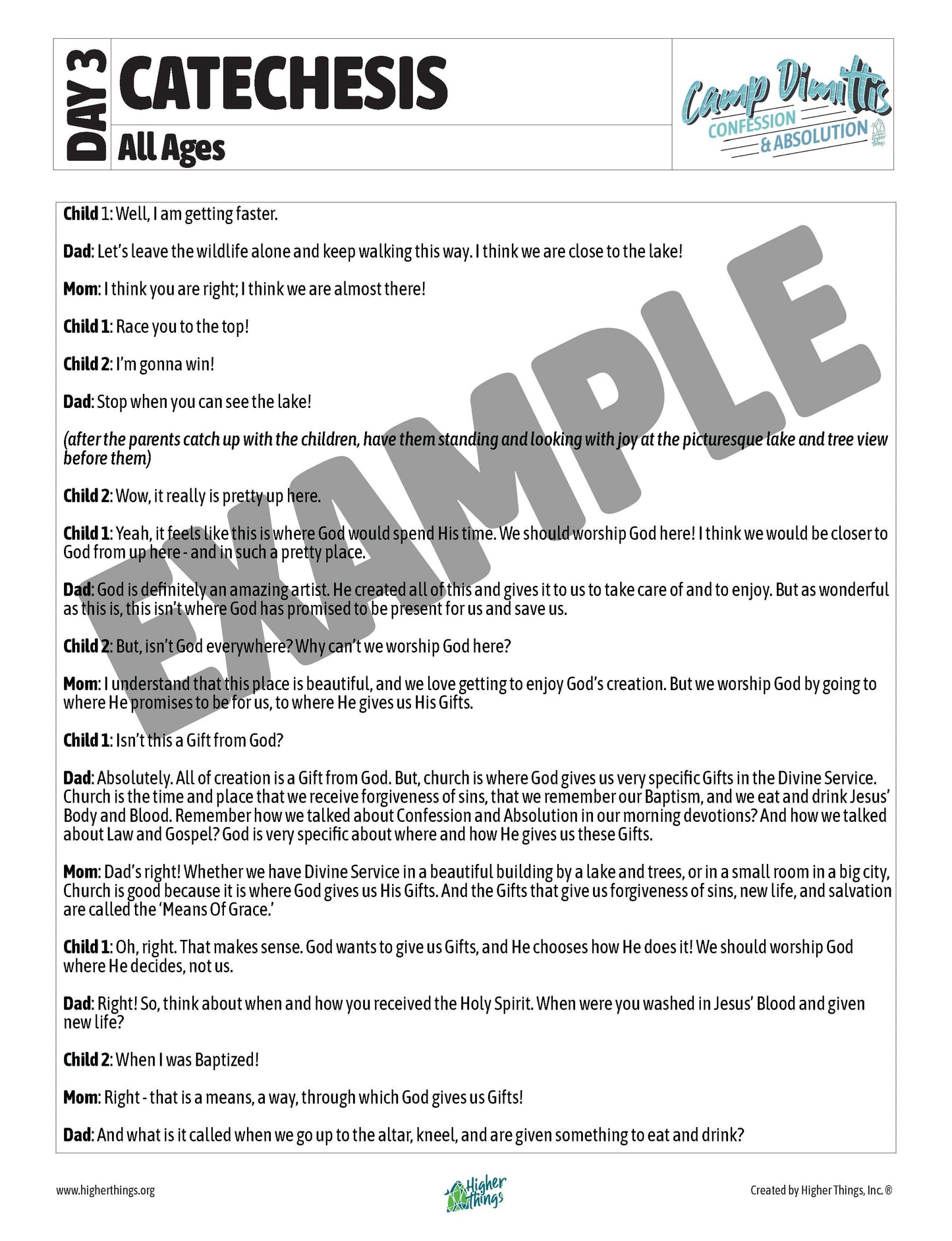 Higher Things - Camp Dimittis  Vacation Bible School 2026